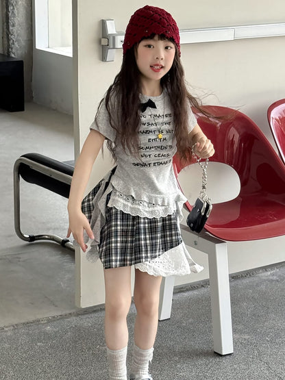 Graphic Bow Tee アシンメトリー 半袖Tシャツ【mh0013067】 mamahalo kids 半袖Tシャツ