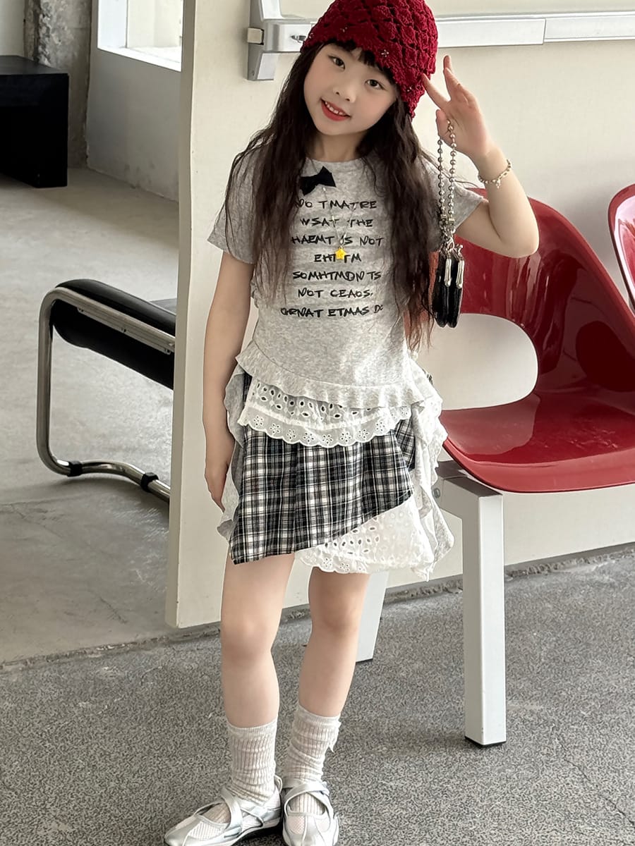 Graphic Bow Tee アシンメトリー 半袖Tシャツ【mh0013067】 mamahalo kids 半袖Tシャツ