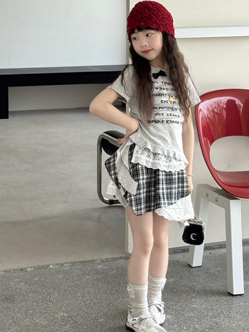 Graphic Bow Tee アシンメトリー 半袖Tシャツ【mh0013067】 mamahalo kids 半袖Tシャツ