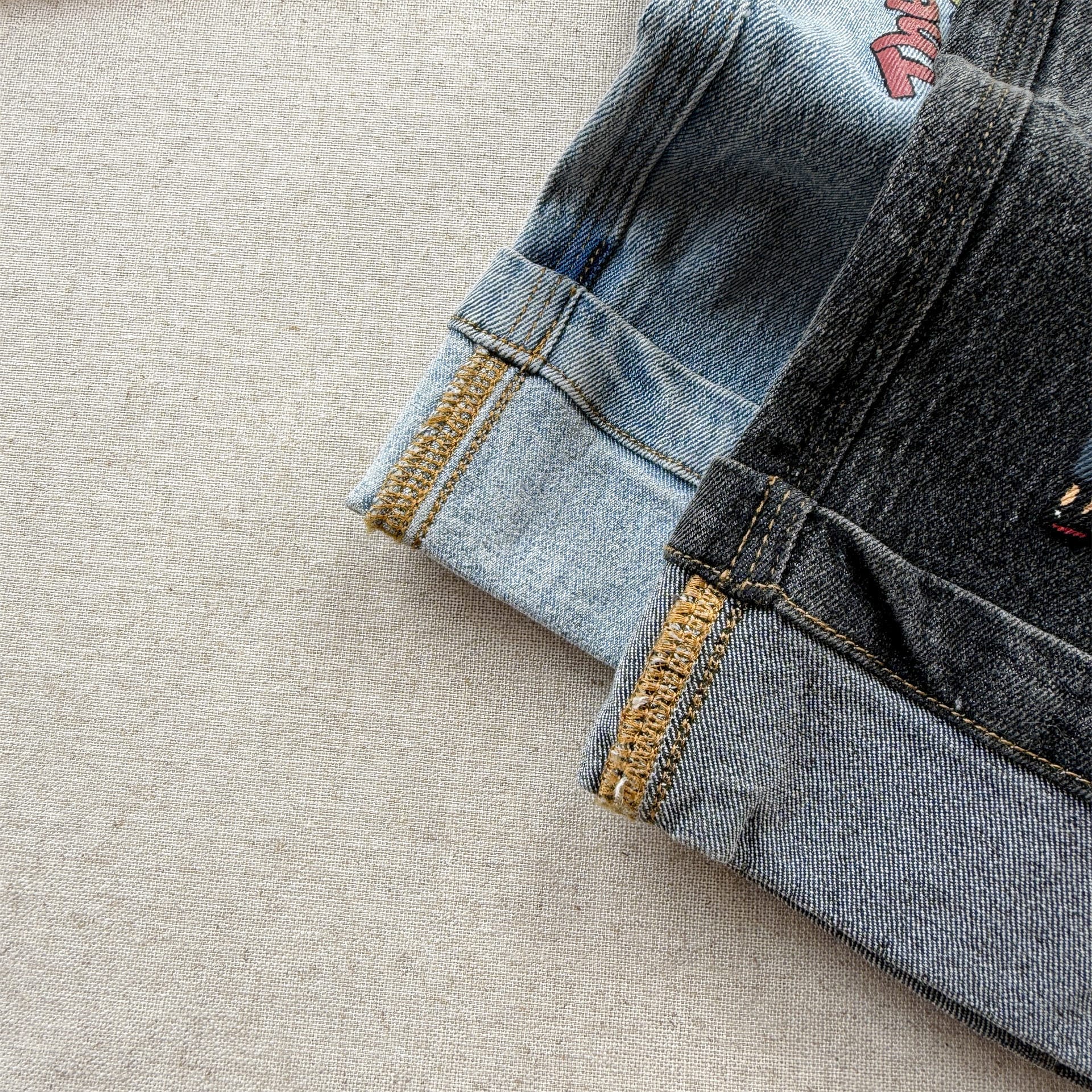 Graphic Denim Shorts ワークデニム ハーフパンツ【mh0013222】 ADbaby ハーフパンツ・ショートパンツ