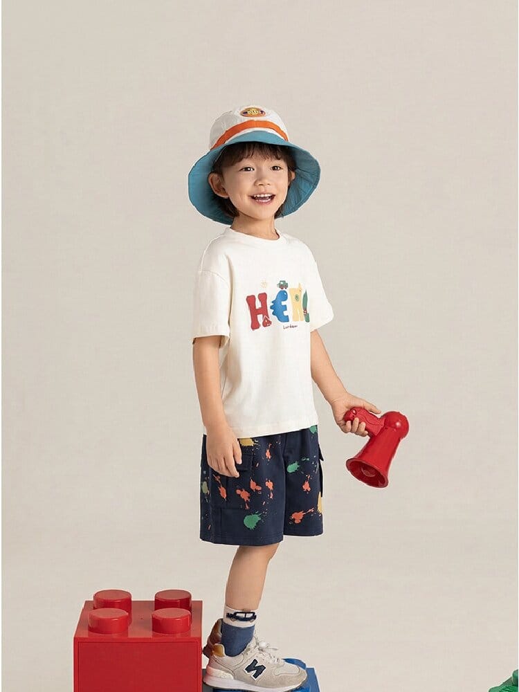 Graphic Explorer Hero Tシャツ デニムショートパンツ セットアップ【mh0012730】 YoehYaul 半袖セットアップ