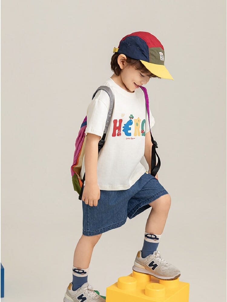 Graphic Explorer Hero Tシャツ デニムショートパンツ セットアップ【mh0012730】 YoehYaul 半袖セットアップ