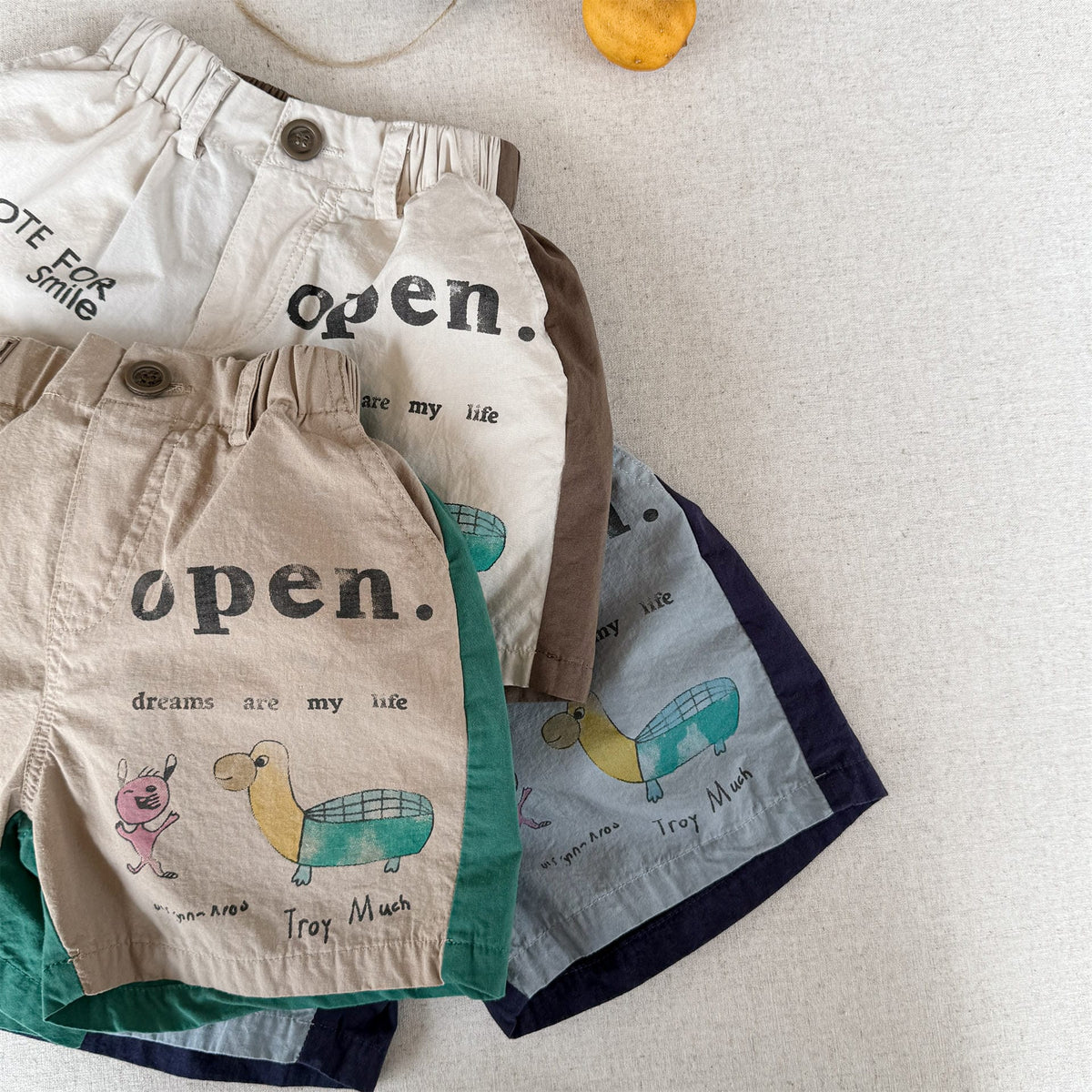 Graphic Letter Print Shorts プリント ショートパンツ【mh0013220】 ADbaby ハーフパンツ・ショートパンツ