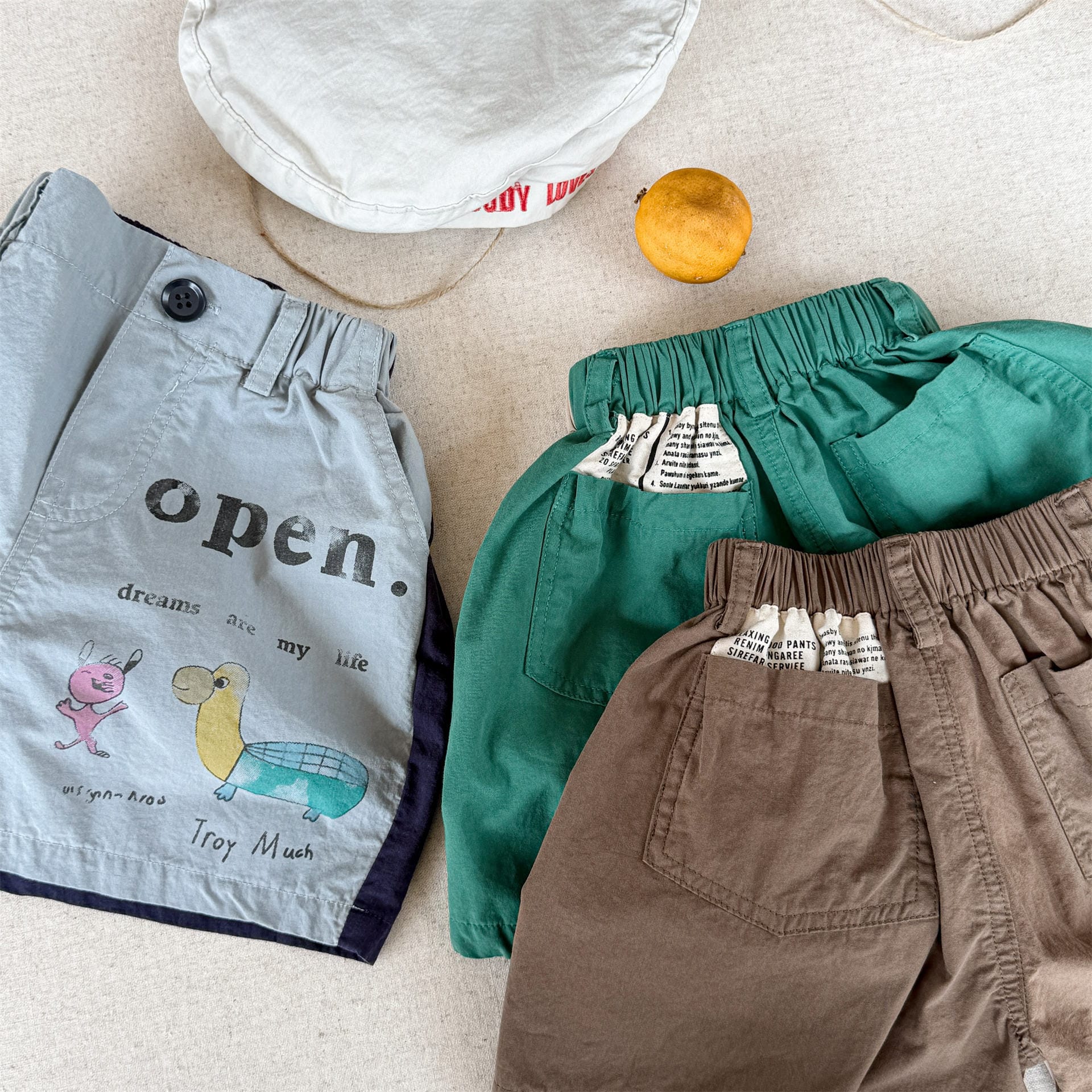 Graphic Letter Print Shorts プリント ショートパンツ【mh0013220】 ADbaby ハーフパンツ・ショートパンツ