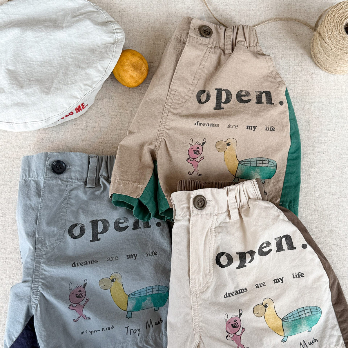 Graphic Letter Print Shorts プリント ショートパンツ【mh0013220】 ADbaby ハーフパンツ・ショートパンツ