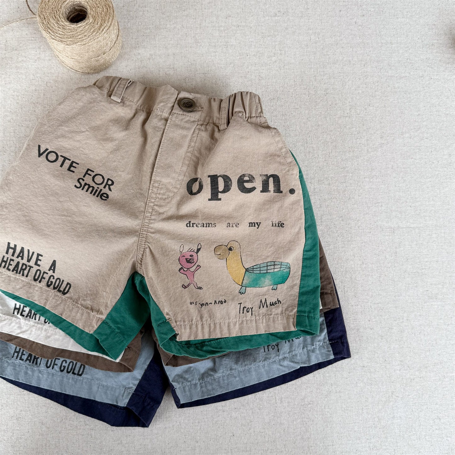 Graphic Letter Print Shorts プリント ショートパンツ【mh0013220】 ADbaby ハーフパンツ・ショートパンツ