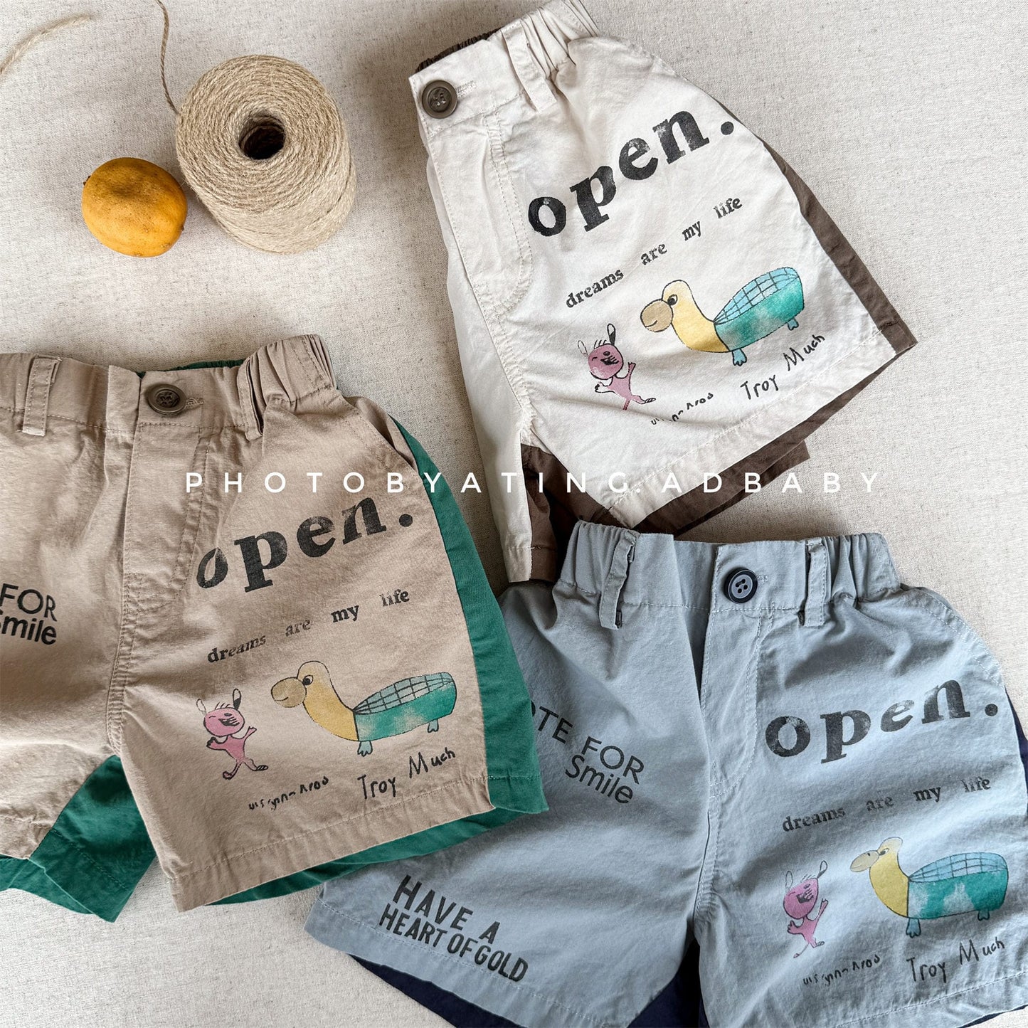Graphic Letter Print Shorts プリント ショートパンツ【mh0013220】 ADbaby ハーフパンツ・ショートパンツ