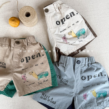Graphic Letter Print Shorts プリント ショートパンツ【mh0013220】 ADbaby ハーフパンツ・ショートパンツ