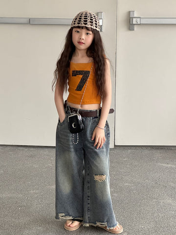 Graphic Print Cami クロップド キャミソール【mh0013065】 mamahalo kids タンクトップ・キャミソール・ノースリーブトップス