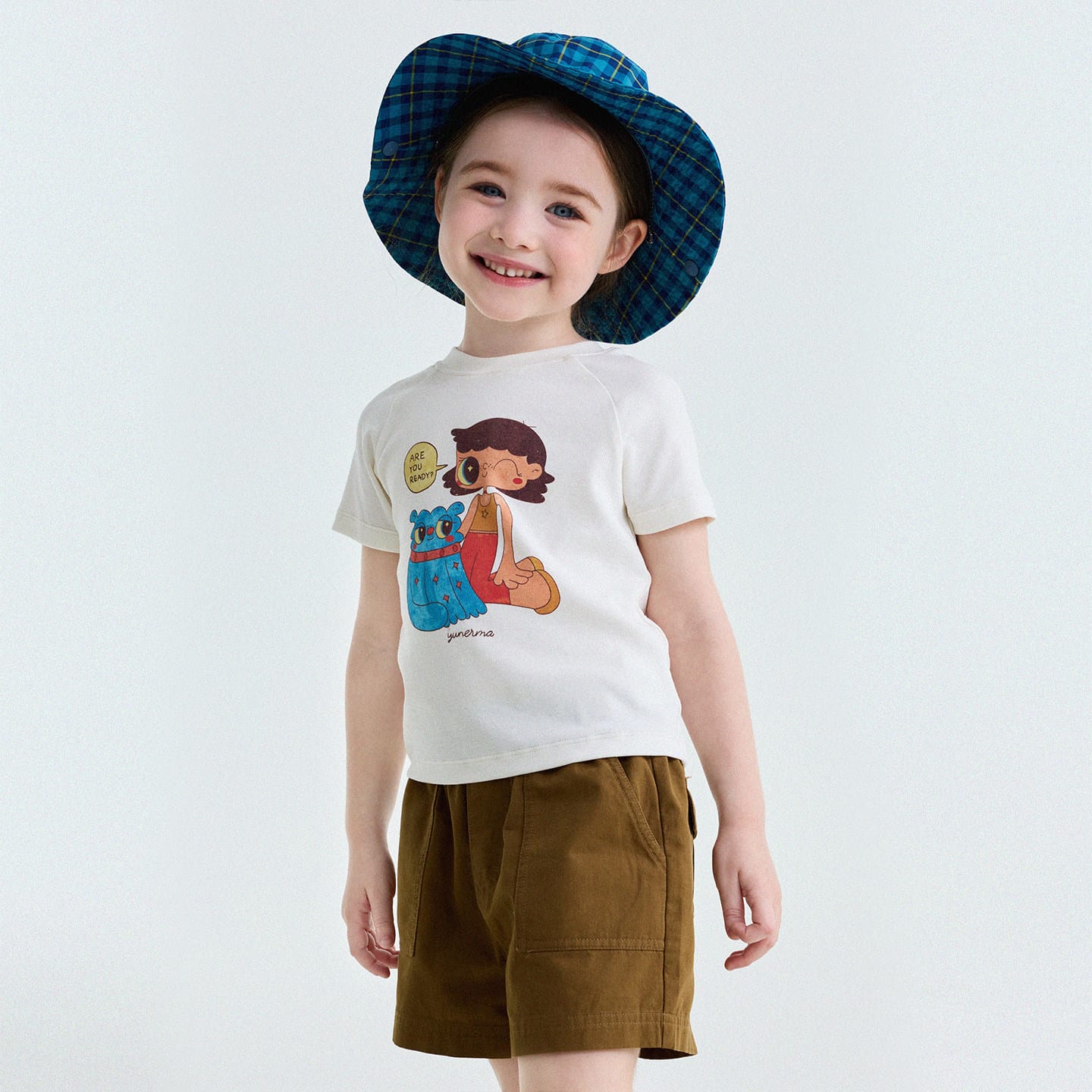 Graphic Print Cotton Raglan T-Shirt キャラクタープリント ラグランTシャツ【mh0013170】 White / 80cm yunerma 半袖Tシャツ