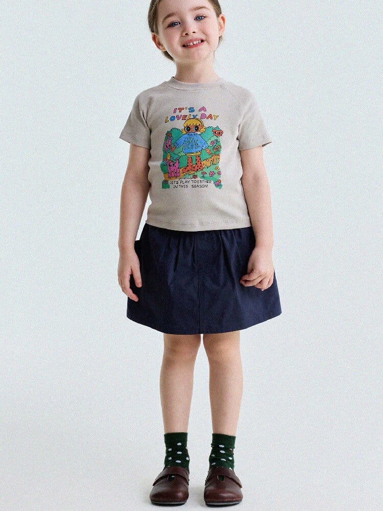 Graphic Print Cotton Raglan T-Shirt キャラクタープリント ラグランTシャツ【mh0013170】 yunerma 半袖Tシャツ