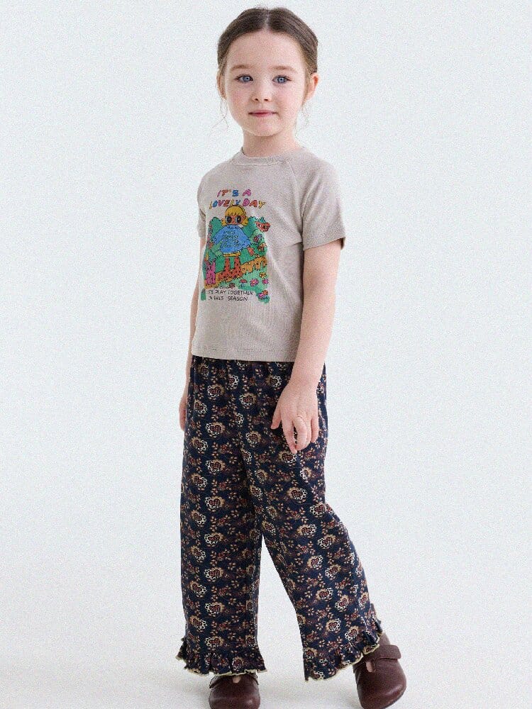 Graphic Print Cotton Raglan T-Shirt キャラクタープリント ラグランTシャツ【mh0013170】 yunerma 半袖Tシャツ