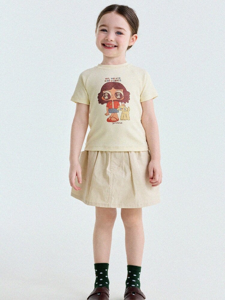 Graphic Print Cotton Raglan T-Shirt キャラクタープリント ラグランTシャツ【mh0013170】 yunerma 半袖Tシャツ