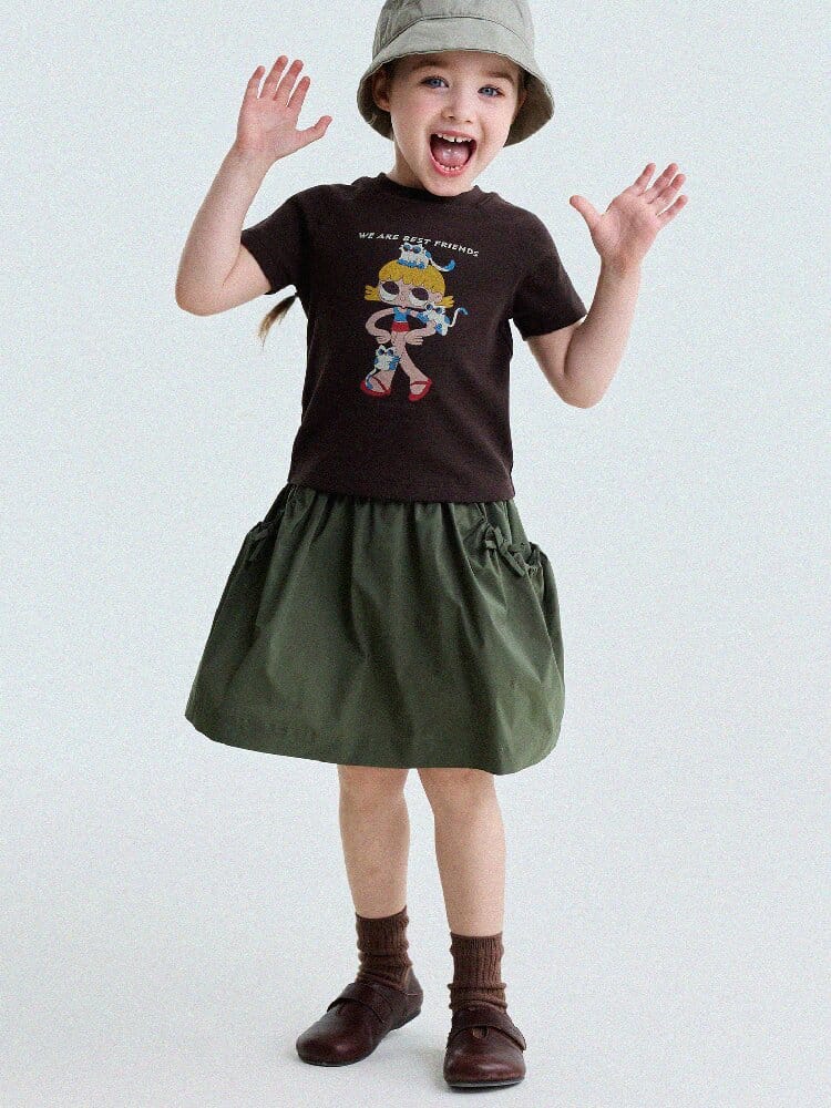 Graphic Print Cotton Raglan T-Shirt キャラクタープリント ラグランTシャツ【mh0013170】 yunerma 半袖Tシャツ