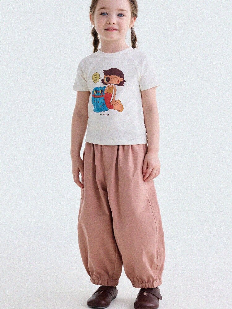 Graphic Print Cotton Raglan T-Shirt キャラクタープリント ラグランTシャツ【mh0013170】 yunerma 半袖Tシャツ