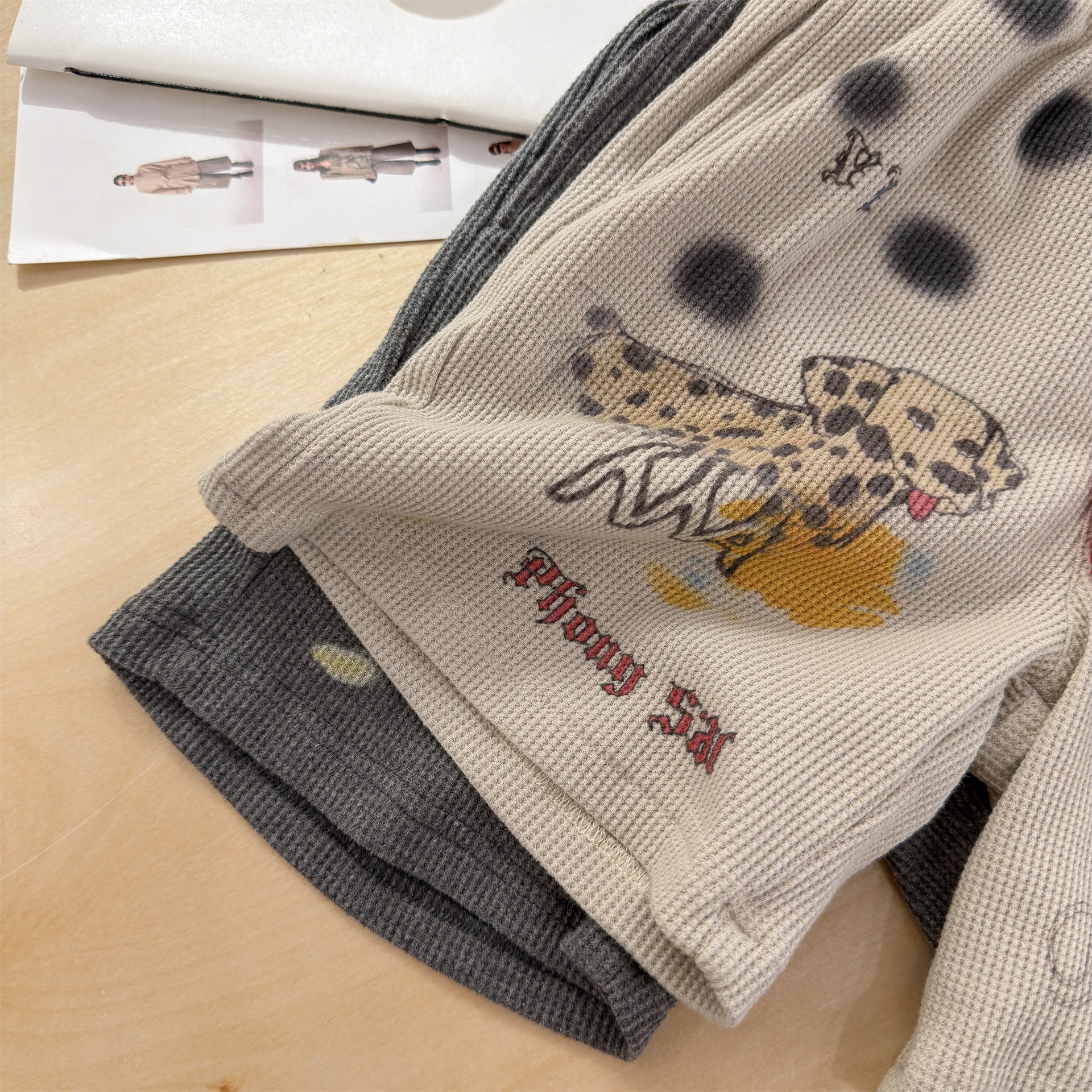 Graphic Print Cropped Pants プリント クロップドパンツ【mh0012463】 ADbaby ロングパンツ・スウェットパンツ