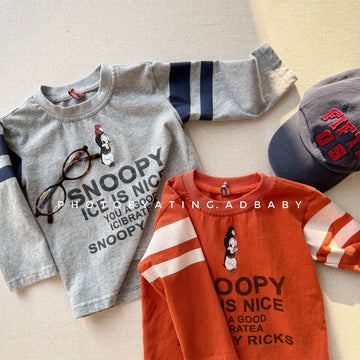 Graphic Print Long Sleeve T-shirt プリント 長袖 Tシャツ【mh0012452】 ADbaby 長袖Tシャツ