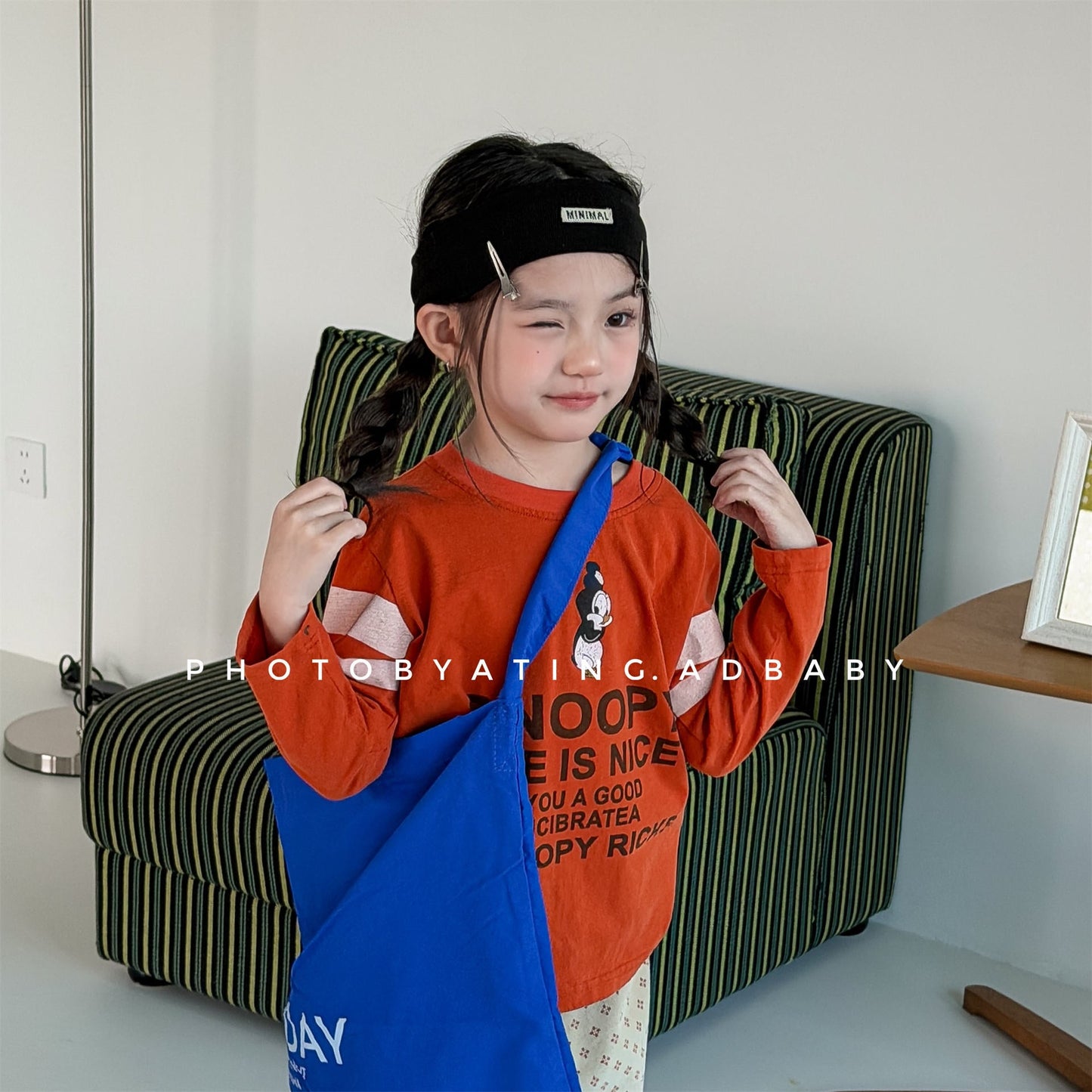 Graphic Print Long Sleeve T-shirt プリント 長袖 Tシャツ【mh0012452】 ADbaby 長袖Tシャツ