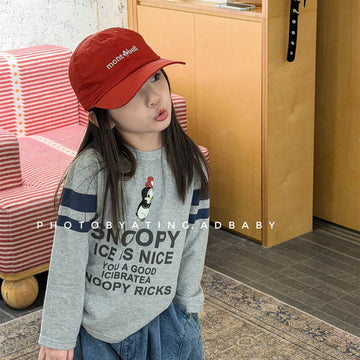 Graphic Print Long Sleeve T-shirt プリント 長袖 Tシャツ【mh0012452】 ADbaby 長袖Tシャツ