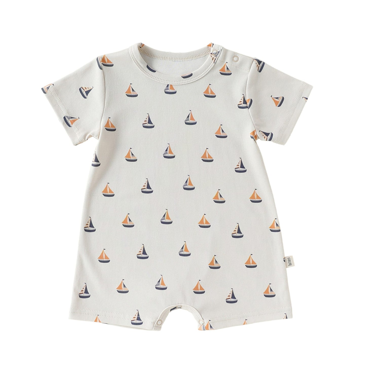 Graphic Print Short Romper マリンプリント 半袖ロンパース【mh0013041】 Nautical diary / 66cm Beitaoya 半袖ロンパース