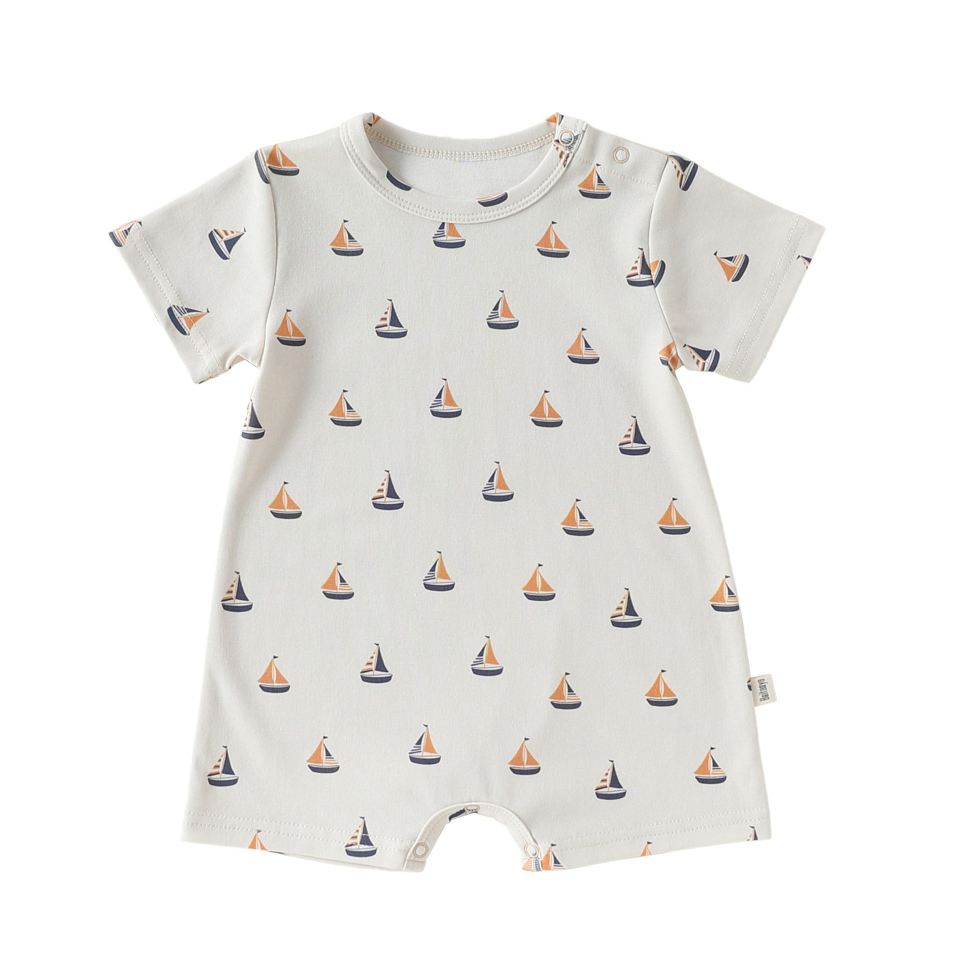Graphic Print Short Romper マリンプリント 半袖ロンパース【mh0013041】 Nautical diary / 66cm Beitaoya 半袖ロンパース