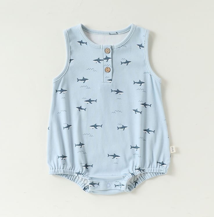 Graphic Print Sleeveless Romper マリン ダイヤ ノースリーブロンパース【mh0013039】 Beitaoya ノースリーブロンパース