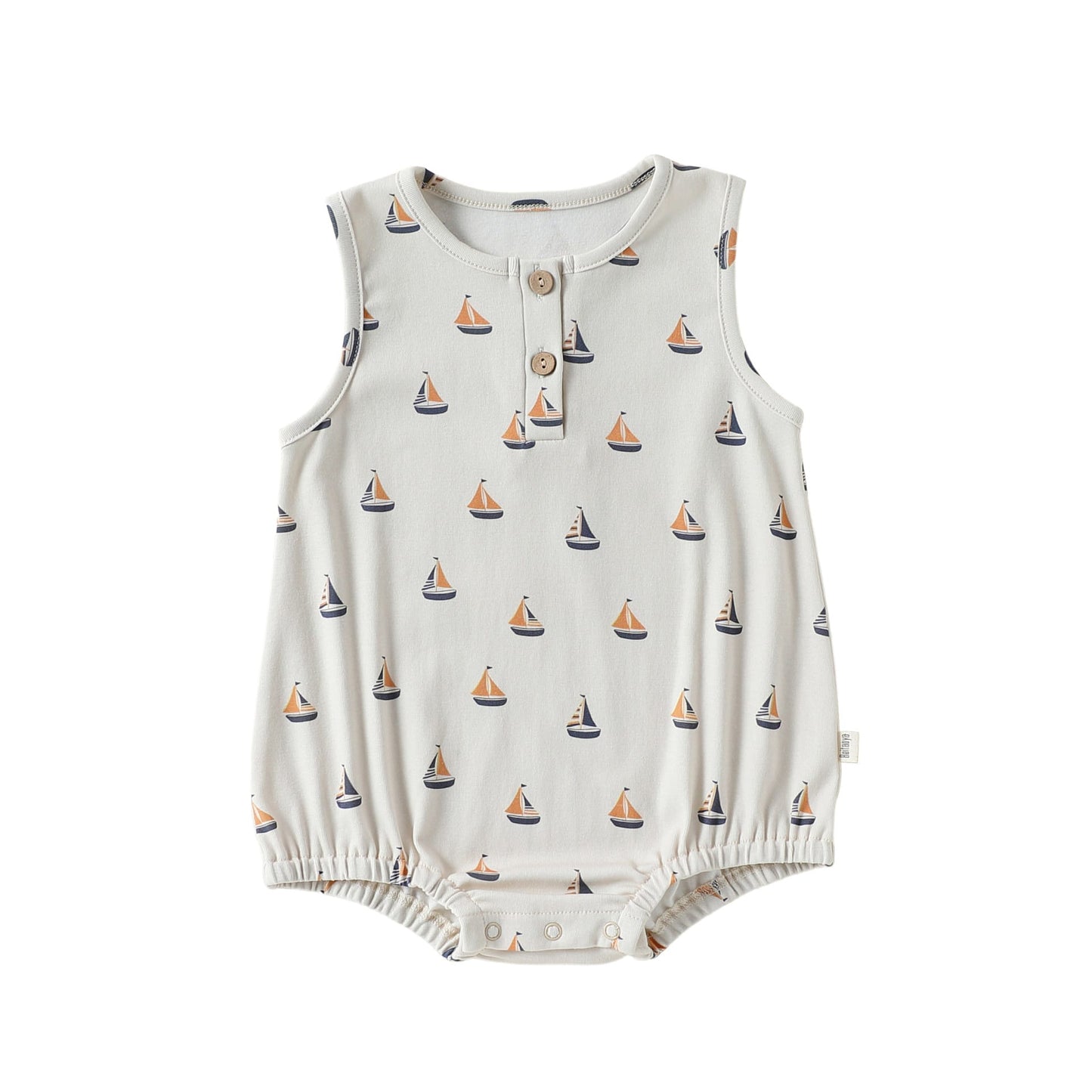 Graphic Print Sleeveless Romper マリン ダイヤ ノースリーブロンパース【mh0013039】 Nautical diary / 66cm Beitaoya ノースリーブロンパース