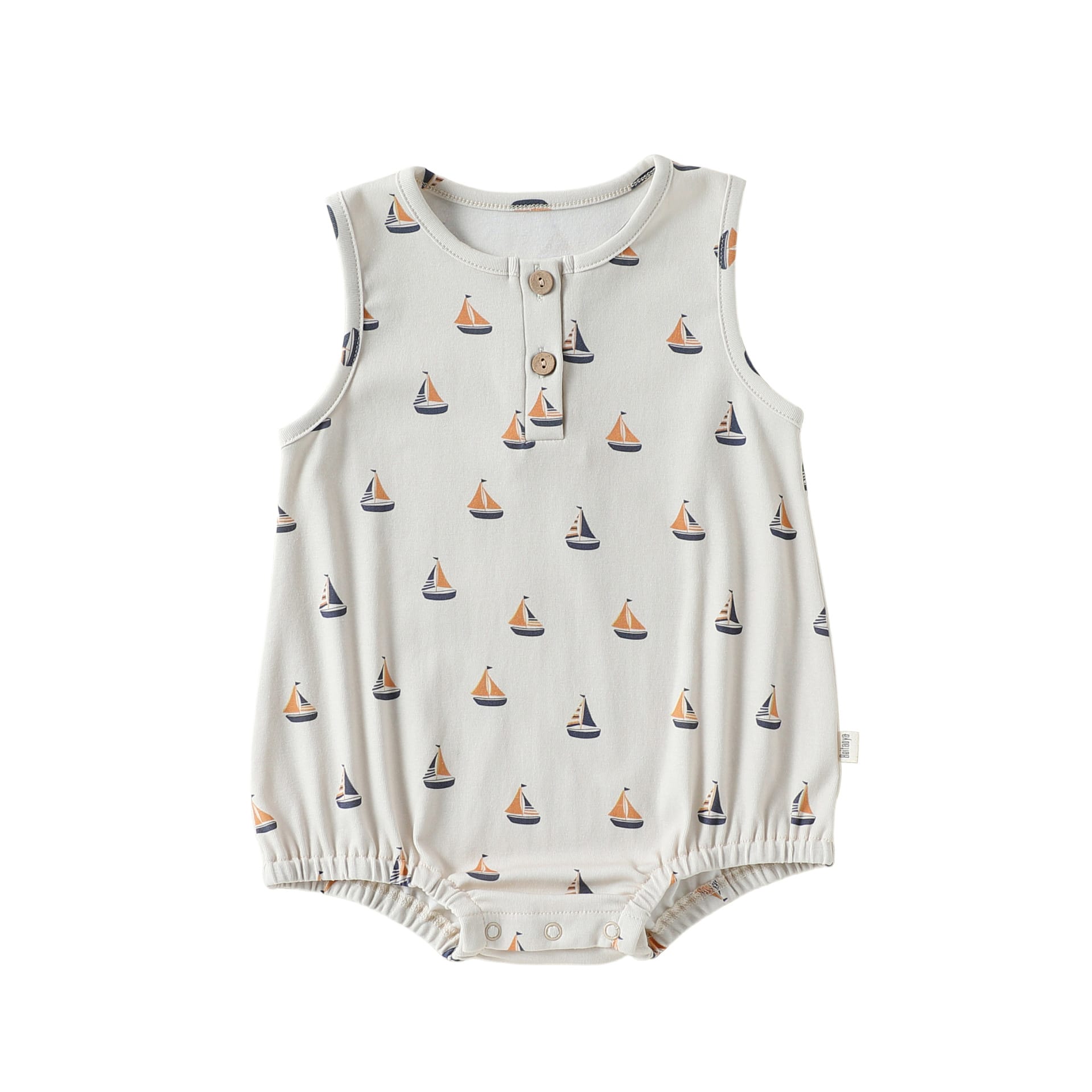 Graphic Print Sleeveless Romper マリン ダイヤ ノースリーブロンパース【mh0013039】 Nautical diary / 66cm Beitaoya ノースリーブロンパース