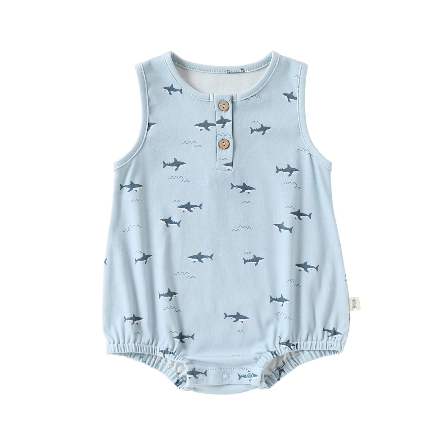 Graphic Print Sleeveless Romper マリン ダイヤ ノースリーブロンパース【mh0013039】 Ocean shark / 66cm Beitaoya ノースリーブロンパース