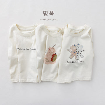 Graphic Printed Casual Tee プリント 半袖Tシャツ【mh0013617】 명옥 muziyouyou 半袖Tシャツ