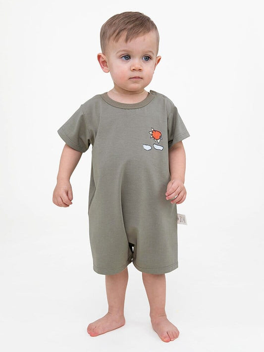 Graphic Printed Lyocell Cotton Romper イラスト 半袖ロンパース【mh0013101】 RICE & SKY 半袖ロンパース