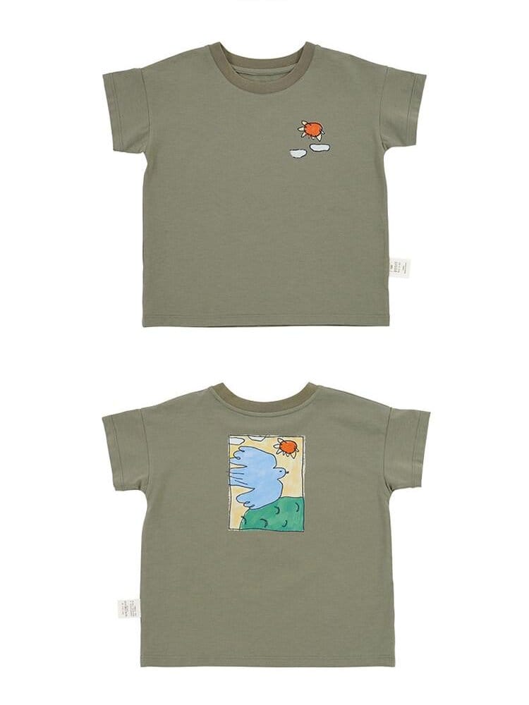 Graphic Printed Lyocell Cotton T-shirt イラスト 半袖Tシャツ【mh0013100】 RICE & SKY 半袖Tシャツ