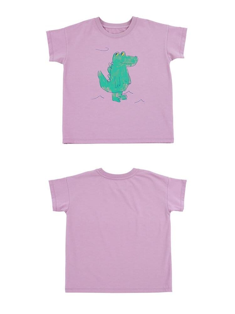Graphic Printed Lyocell Cotton T-shirt イラスト 半袖Tシャツ【mh0013100】 RICE & SKY 半袖Tシャツ