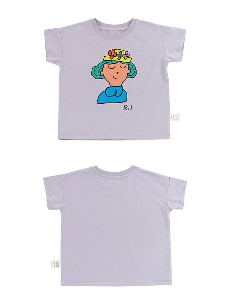 Graphic Printed Lyocell Cotton T-shirt イラスト 半袖Tシャツ【mh0013100】 RICE & SKY 半袖Tシャツ