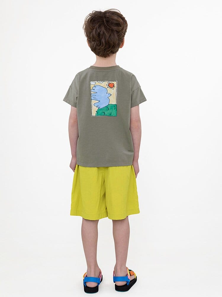 Graphic Printed Lyocell Cotton T-shirt イラスト 半袖Tシャツ【mh0013100】 RICE & SKY 半袖Tシャツ