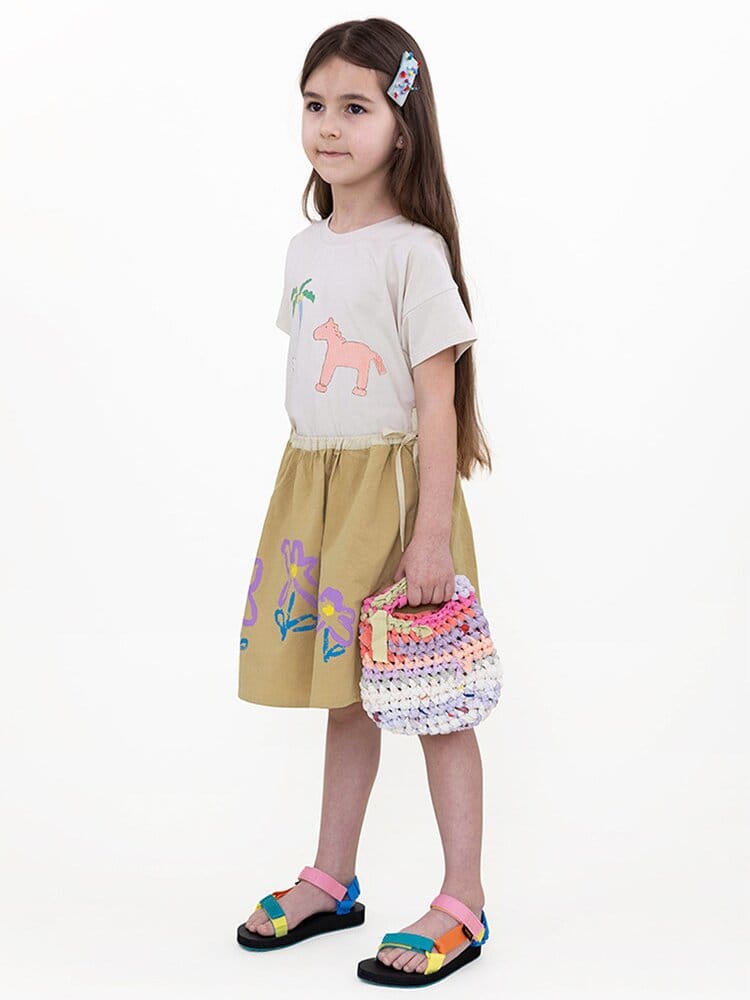 Graphic Printed Lyocell Cotton T-shirt イラスト 半袖Tシャツ【mh0013100】 RICE & SKY 半袖Tシャツ