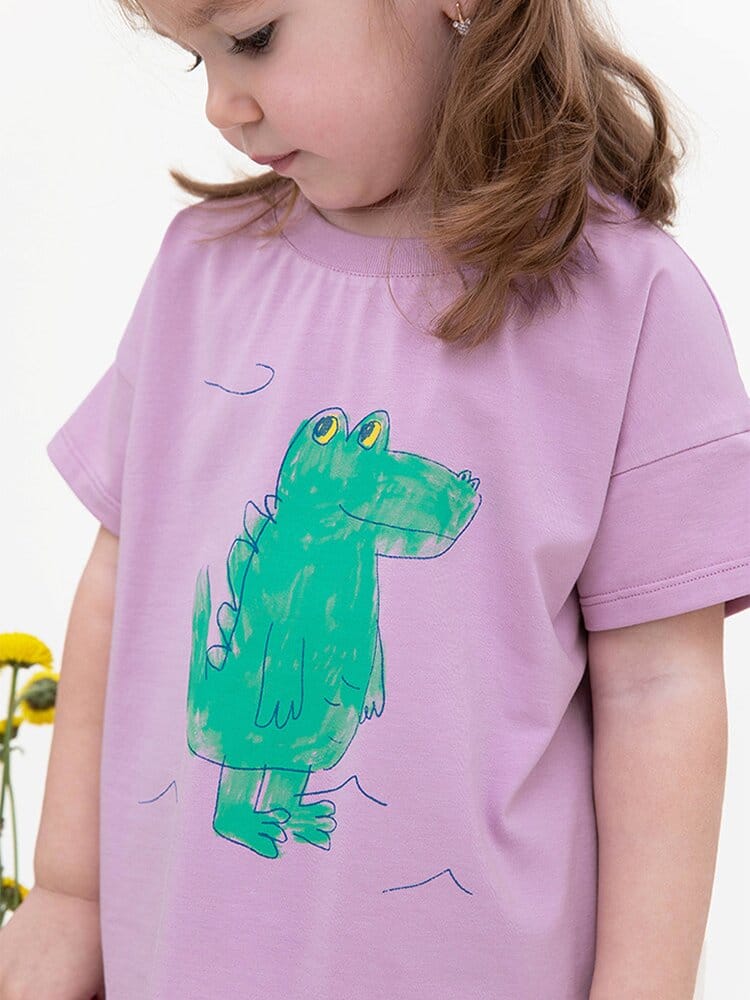 Graphic Printed Lyocell Cotton T-shirt イラスト 半袖Tシャツ【mh0013100】 RICE & SKY 半袖Tシャツ