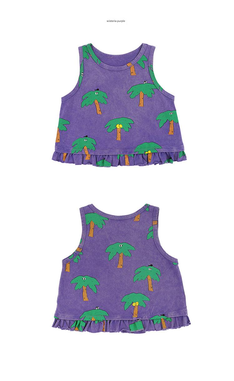 Graphic Sleeveless Tee ラッフル ノースリーブTシャツ【mh0013083】 RICE & SKY タンクトップ・キャミソール・ノースリーブトップス