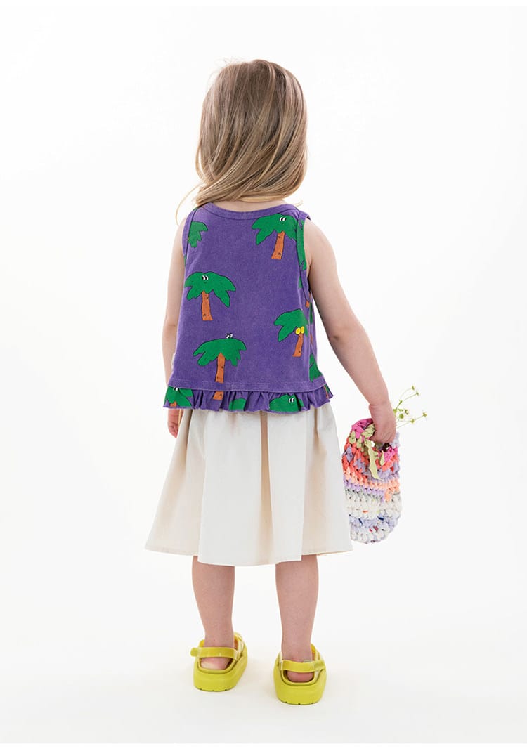 Graphic Sleeveless Tee ラッフル ノースリーブTシャツ【mh0013083】 RICE & SKY タンクトップ・キャミソール・ノースリーブトップス