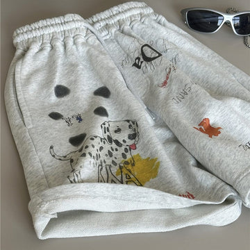 Graphic Sweatshorts アニマルプリント ショートパンツ【mh0012967】 Light Grey / 100cm snidols ハーフパンツ・ショートパンツ