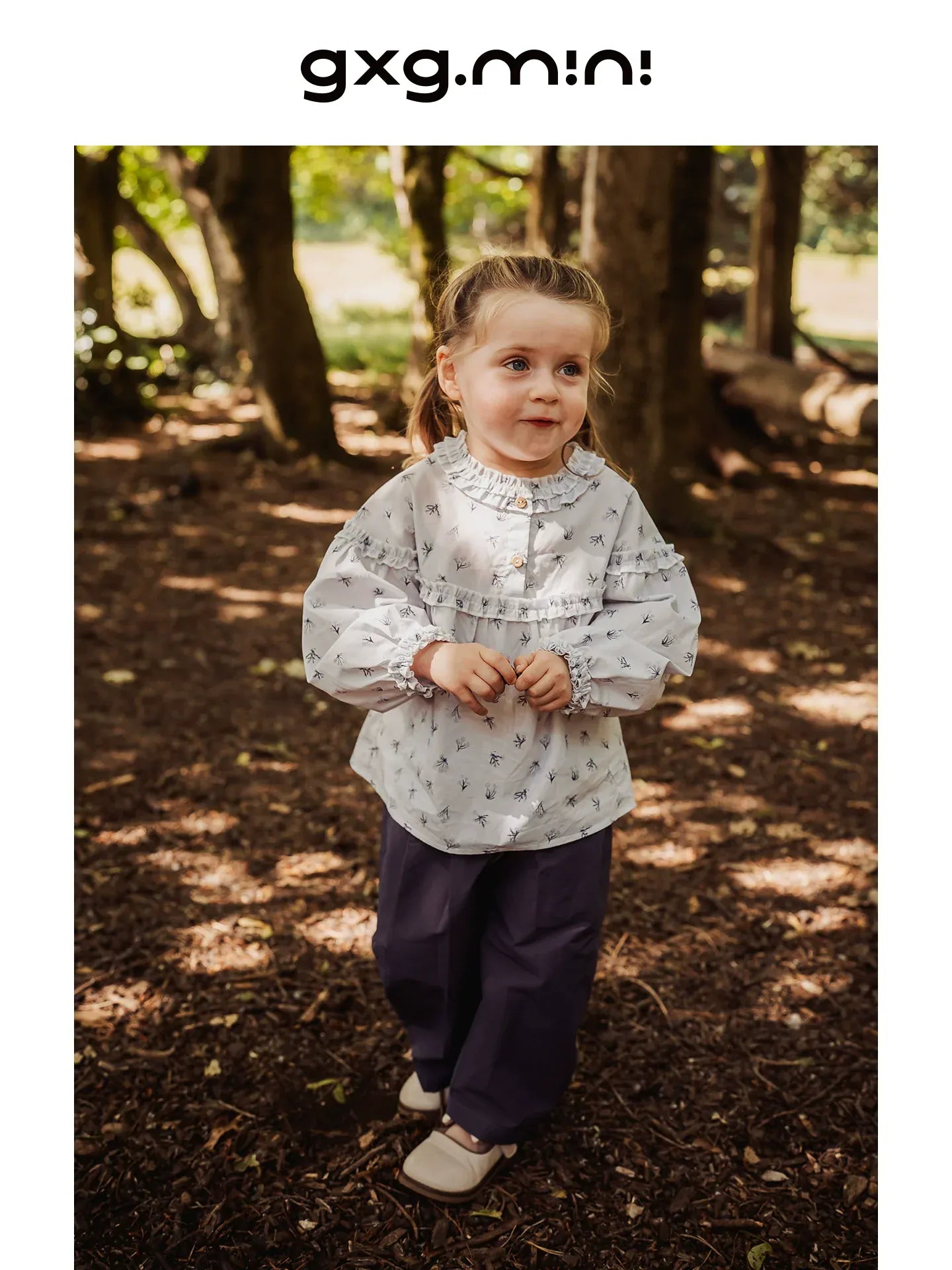 長袖シャツ・ブラウス 長袖ブラウス 綿100% 小花柄 フリルネック ゆるシルエット【mh0011334】