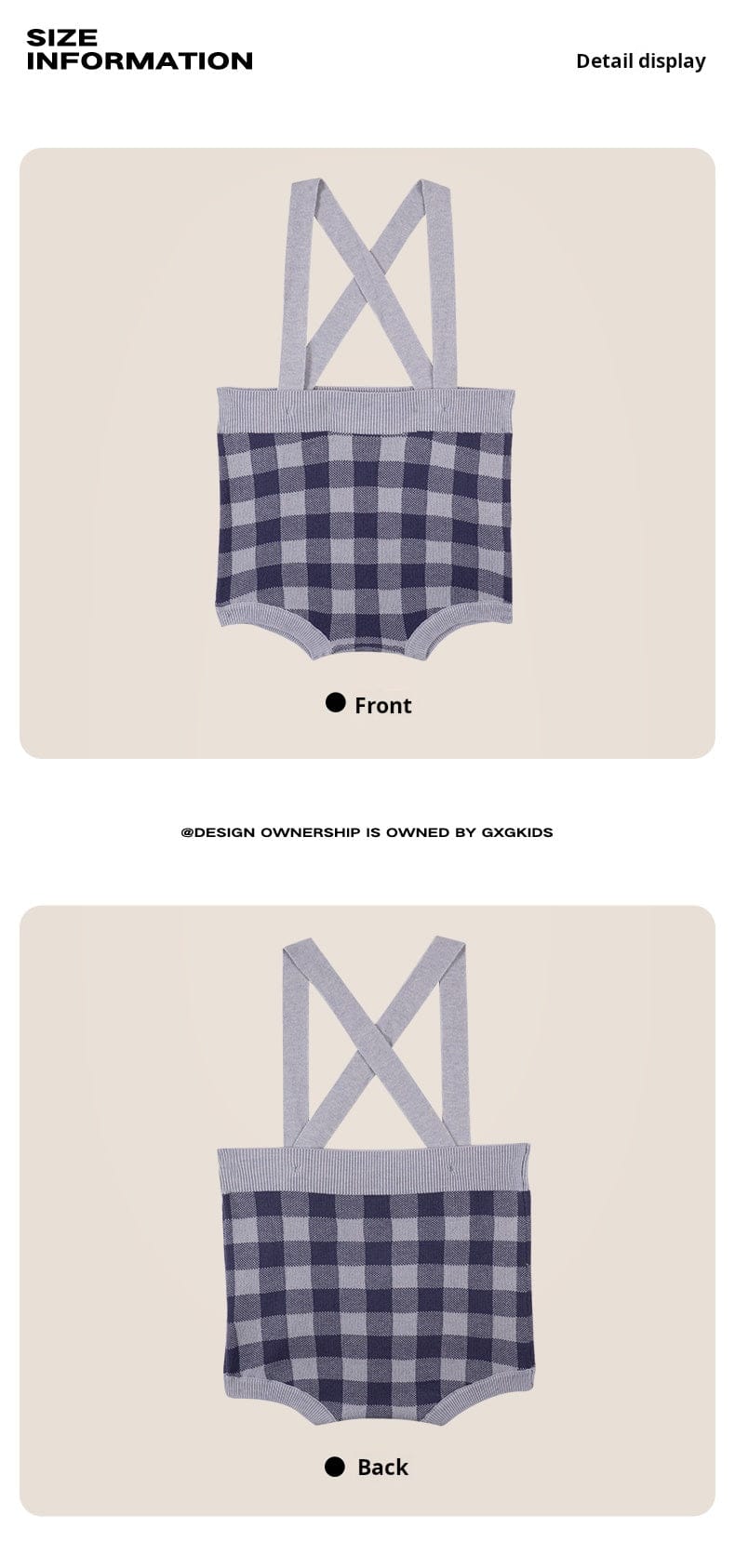 サロペットパンツ・サスペンダーパンツ ニットブルマ 綿100% チェック柄 サロペット サス付きパンツ ベビー【mh0011338】