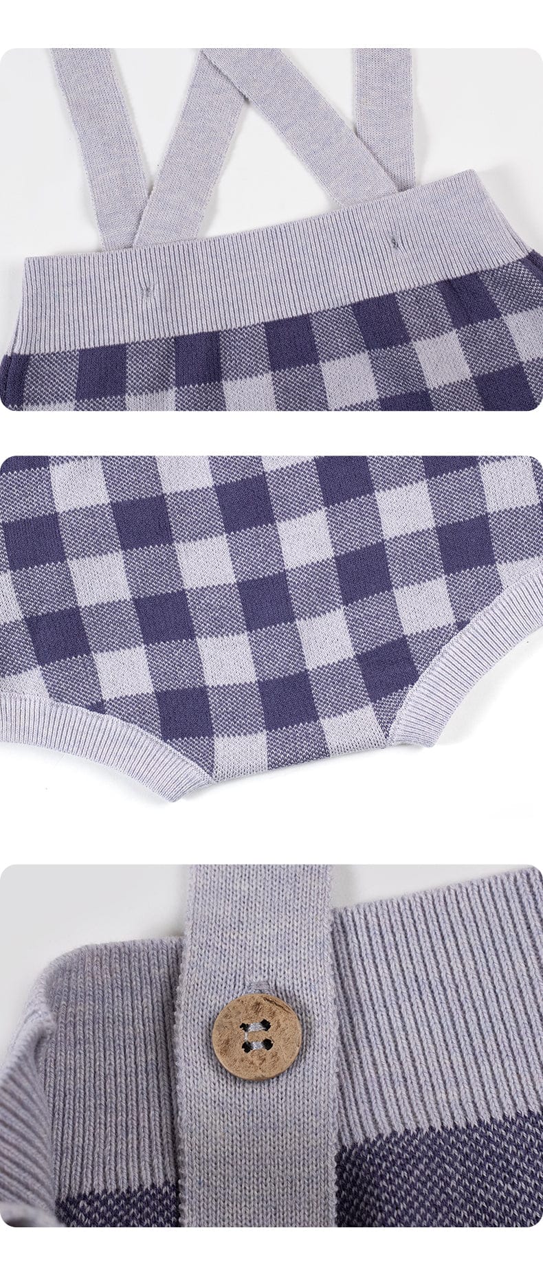 サロペットパンツ・サスペンダーパンツ ニットブルマ 綿100% チェック柄 サロペット サス付きパンツ ベビー【mh0011338】