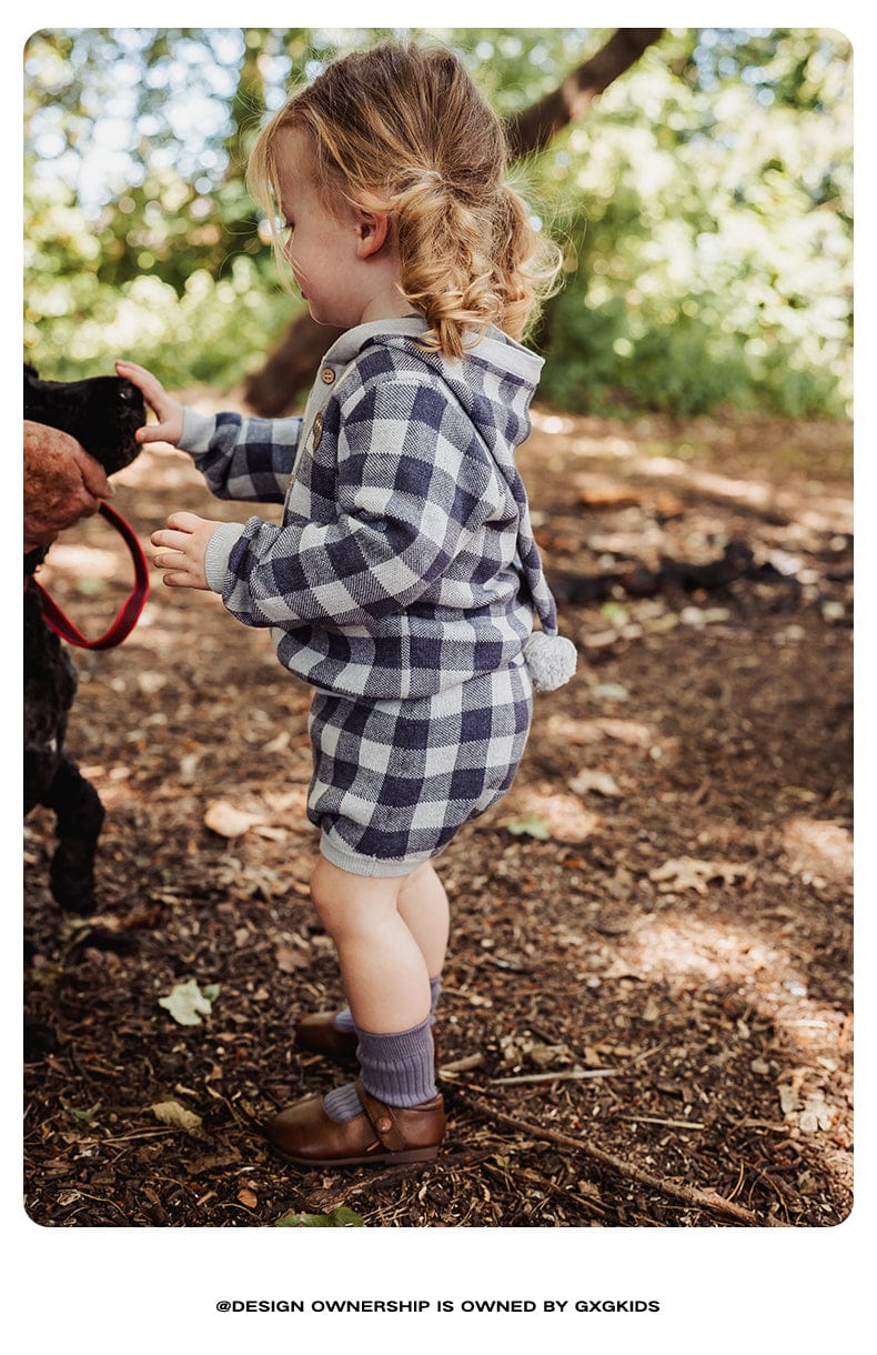 サロペットパンツ・サスペンダーパンツ ニットブルマ 綿100% チェック柄 サロペット サス付きパンツ ベビー【mh0011338】