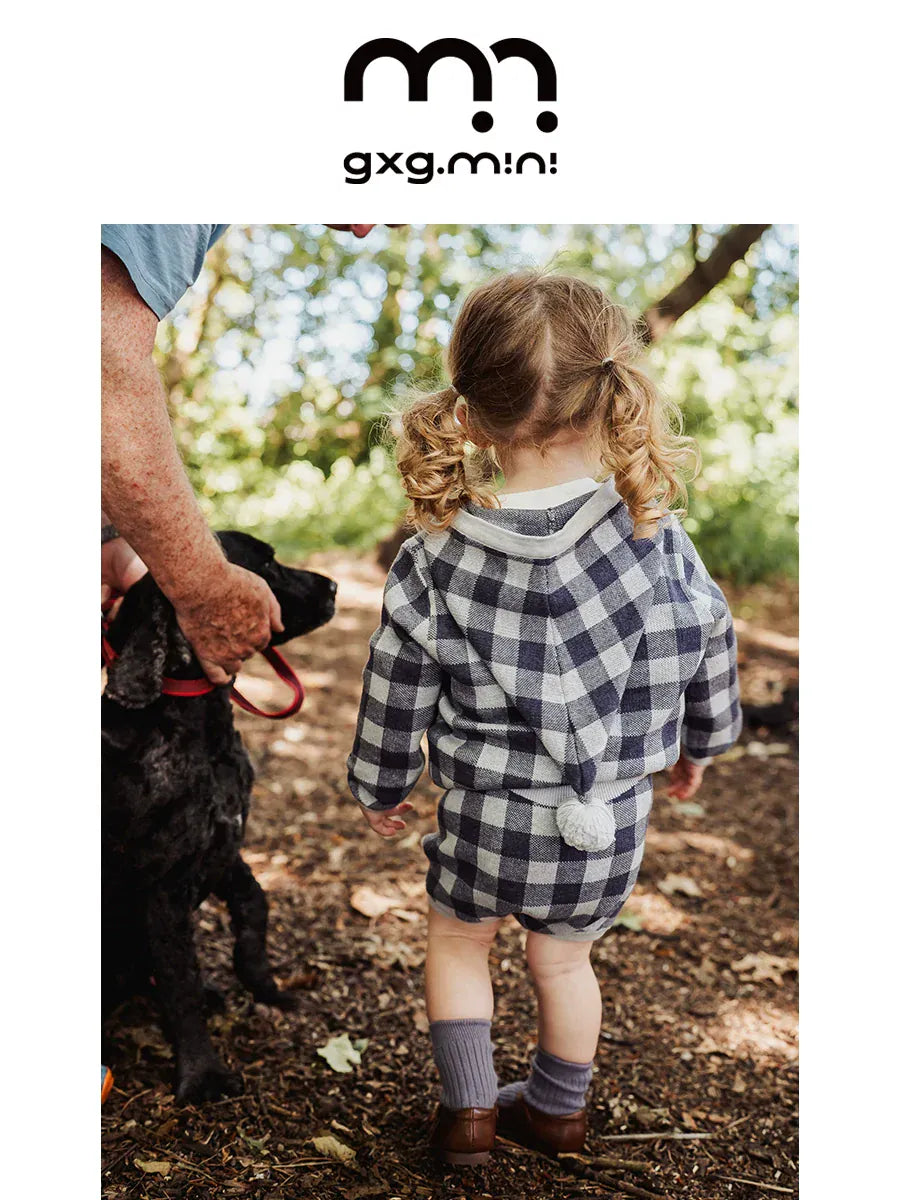 サロペットパンツ・サスペンダーパンツ ニットブルマ 綿100% チェック柄 サロペット サス付きパンツ ベビー【mh0011338】