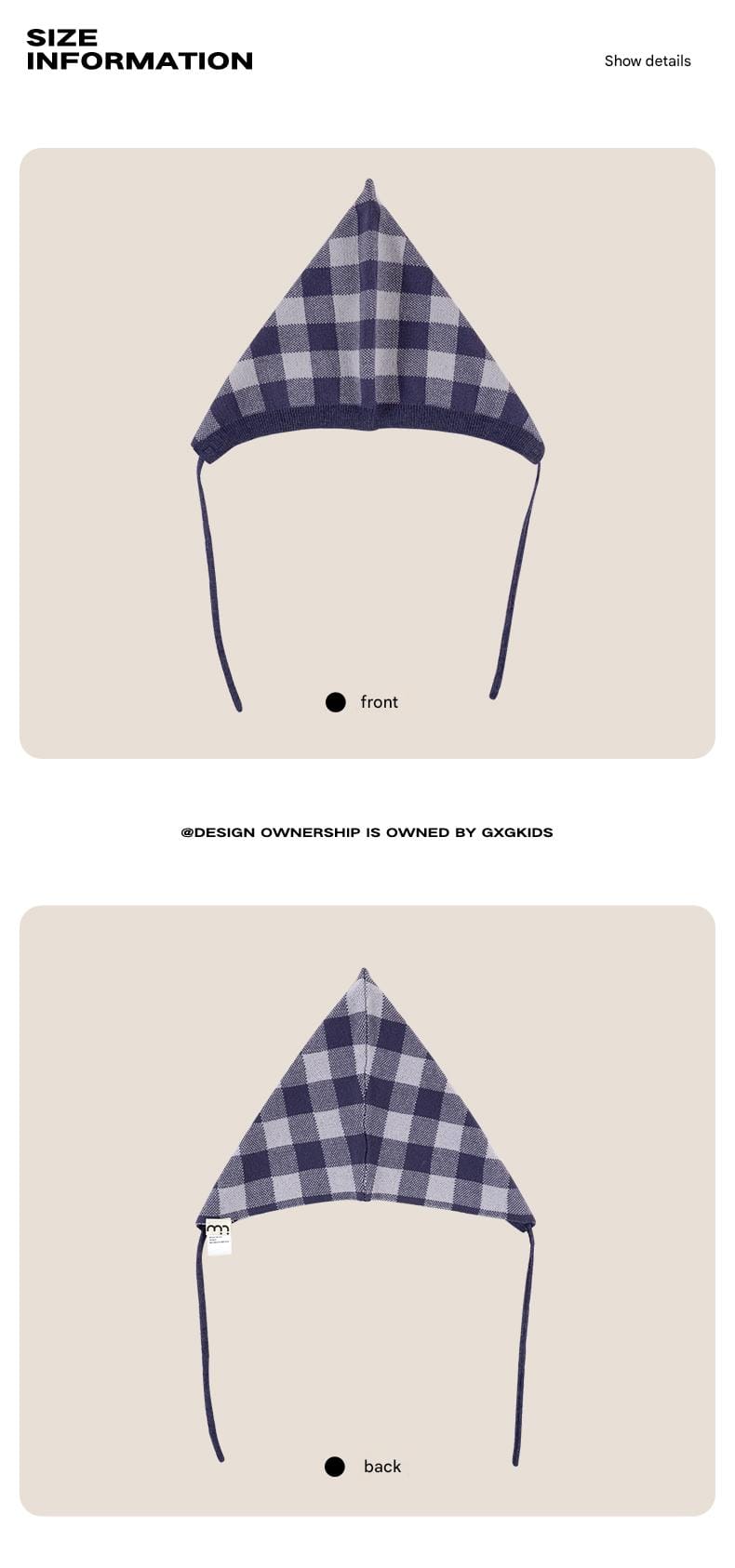 長袖ロンパース 長袖ロンパース/ボンネット帽子 綿100% ニット素材 チェック柄 ベビー【mh0011339】