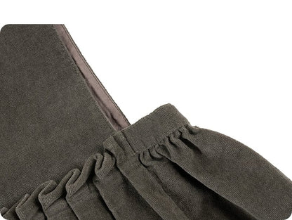 ノースリーブワンピース ノースリーブワンピース コーデュロイ Aライン ジャンパースカート 丸首【mh0011319】