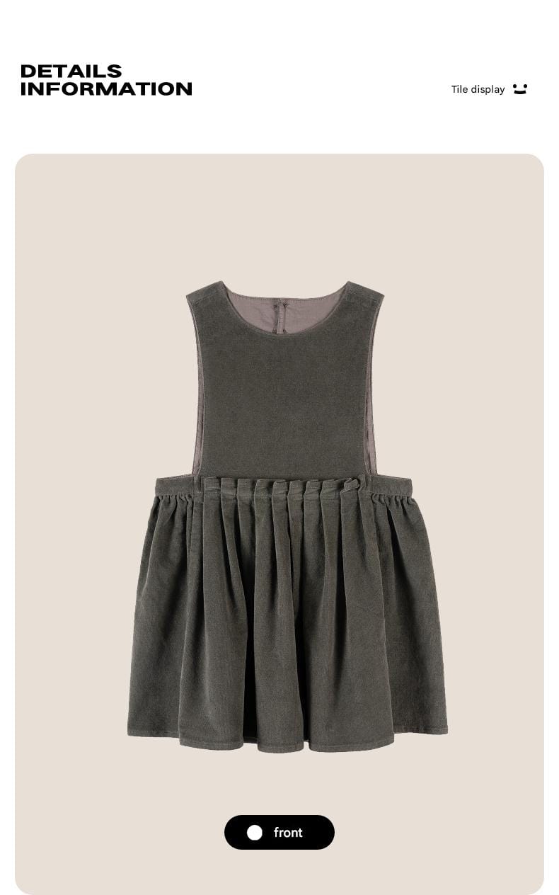 ノースリーブワンピース ノースリーブワンピース コーデュロイ Aライン ジャンパースカート 丸首【mh0011319】