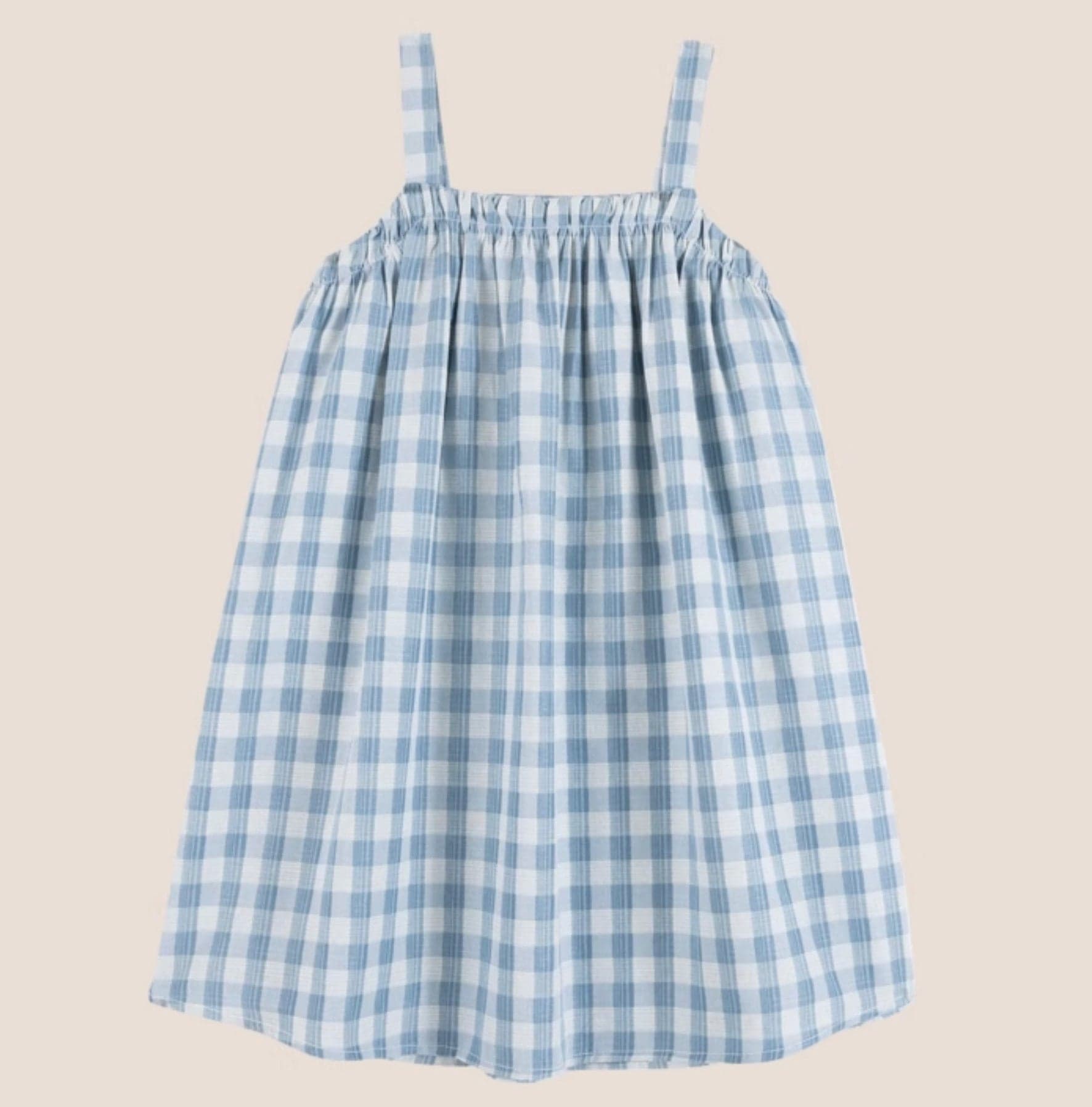 ノースリーブワンピース Blue Gray / 90cm plaid suspender skirt【mh0009516】