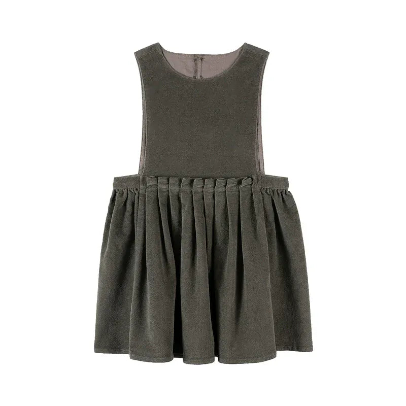 ノースリーブワンピース Dark Green / 90cm ノースリーブワンピース コーデュロイ Aライン ジャンパースカート 丸首【mh0011319】